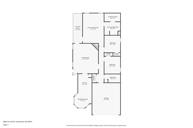 1,620/Mo, 8682 Cat Tail Dr Southaven, MS 38671 Floor Plan View