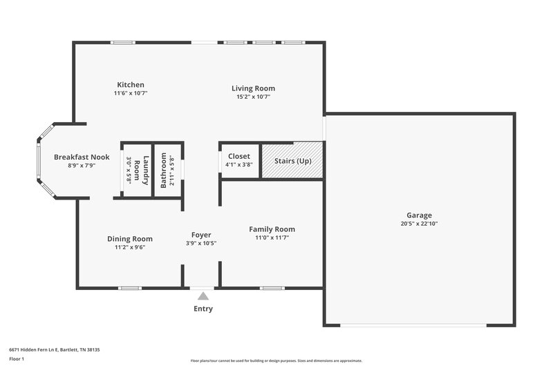 1,940/Mo, 6671 Hidden Fern Ln E Bartlett, TN 38135 Floor Plan View