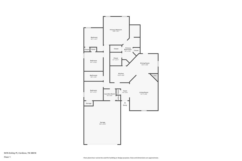 2,810/Mo, 9476 Eckley Pl Cordova, TN 38018 Floor Plan View