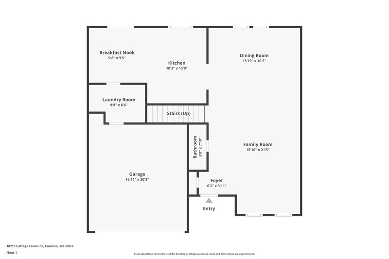 1,585/Mo, 10216 Cottage Farms Dr Cordova, TN 38016 Floor Plan View