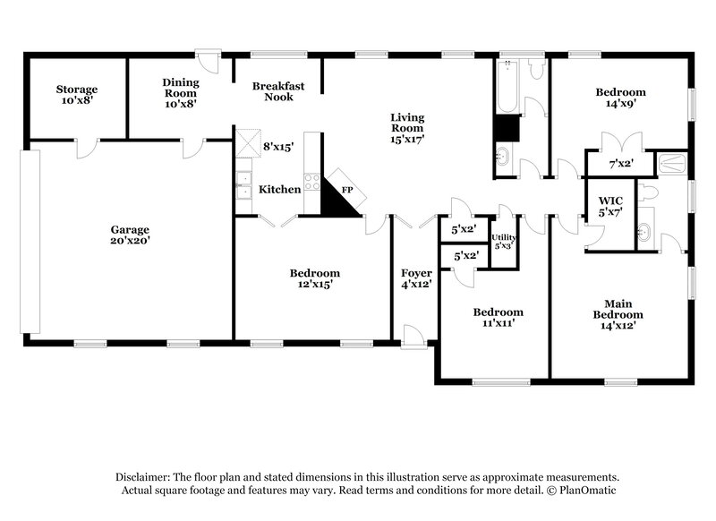 1,625/Mo, 7254 Bramble Ln Walls, MS 38680 Floor Plan View