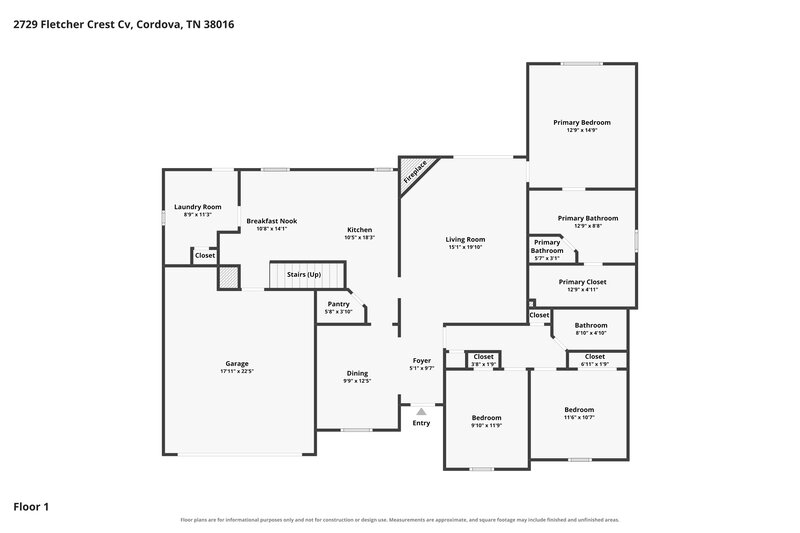 2,305/Mo, 2729 Fletcher Crest Cv Cordova, TN 38016 Floorplan View
