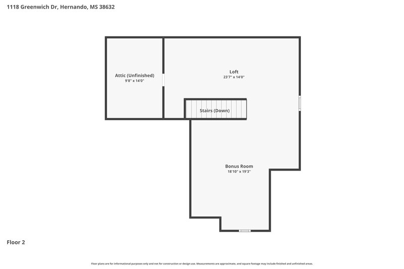 2,035/Mo, 1118 Greenwich Dr Hernando, MS 38632 Floor Plan View 2