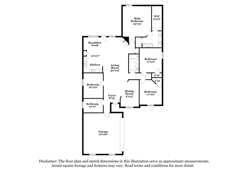 1,885/Mo, 4208 Markston Dr Southaven, MS 38672 Floor Plan View