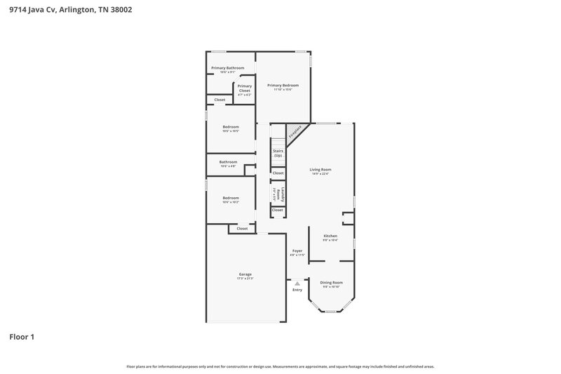 1,835/Mo, 9714 Java Cv Memphis, TN 38002 Floor Plan View