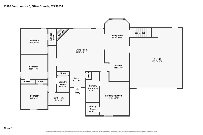 2,195/Mo, 13183 Sandbourne S Olive Branch, MS 38654 Floor Plan View