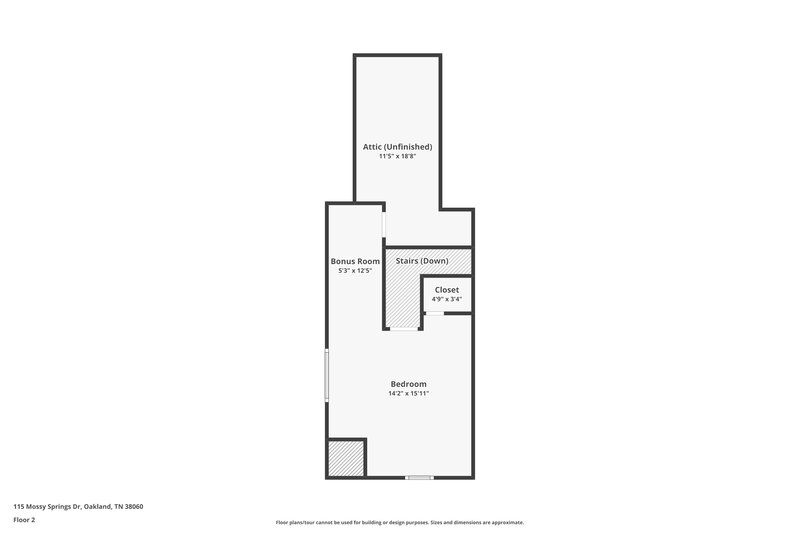 1,945/Mo, 115 Mossy Springs Dr Oakland, TN 38060 Floor Plan View 2