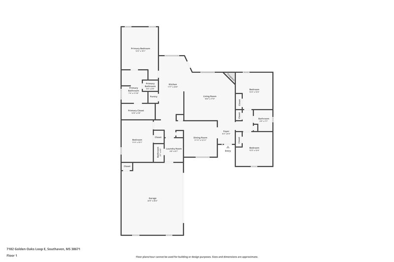 1,840/Mo, 7182 Golden Oaks Loop E Southaven, MS 38671 Floor Plan View