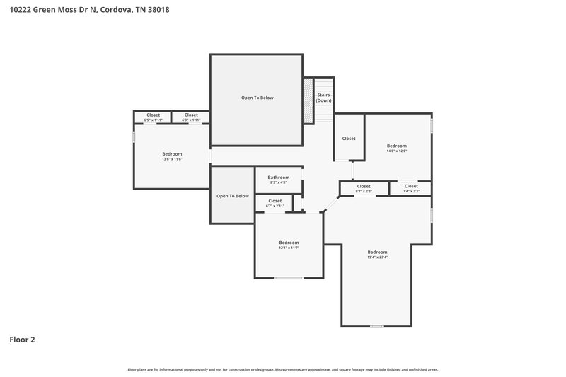 2,925/Mo, 10222 Green Moss Dr N Cordova, TN 38018 Floor Plan View