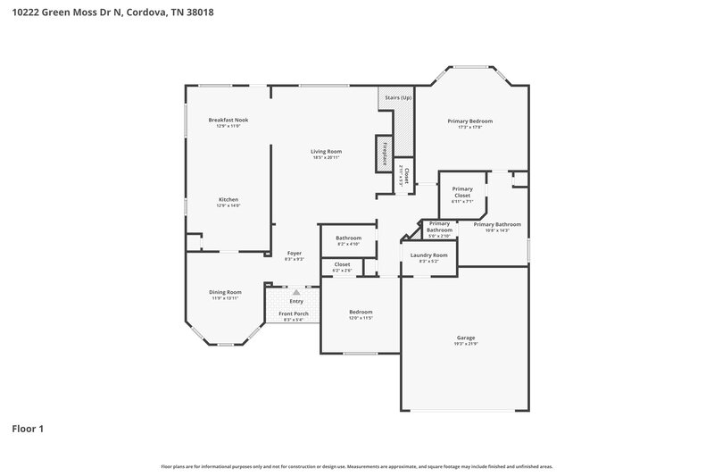 2,925/Mo, 10222 Green Moss Dr N Cordova, TN 38018 Floor Plan View 2