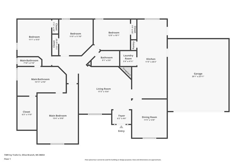 2,880/Mo, 7389 Ivy Trails Cv Olive Branch, MS 38654 Floor Plan View