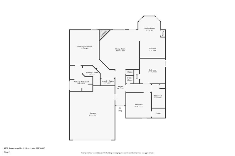 1,790/Mo, 4230 Ravenwood Dr N Horn Lake, MS 38637 Floor Plan View