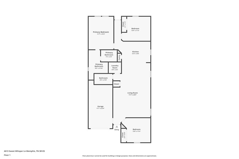 2,470/Mo, 4613 Sweet Whisper Ln Memphis, TN 38125 Floor Plan View