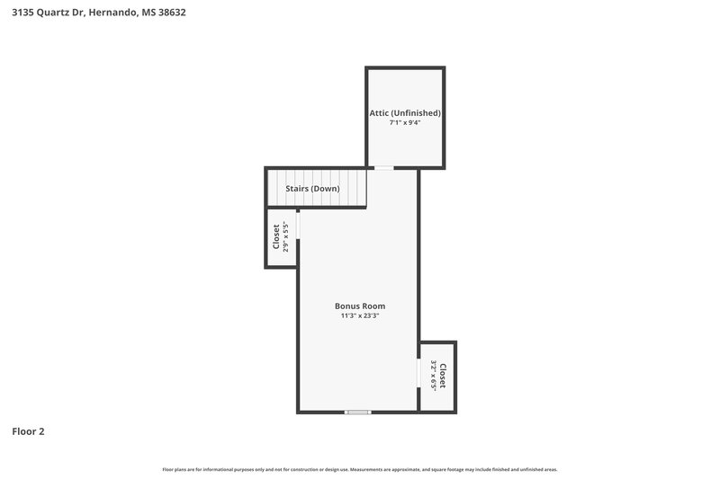 1,980/Mo, 3135 Quartz Drive Hernando, MS 38632 Floorplan View 2