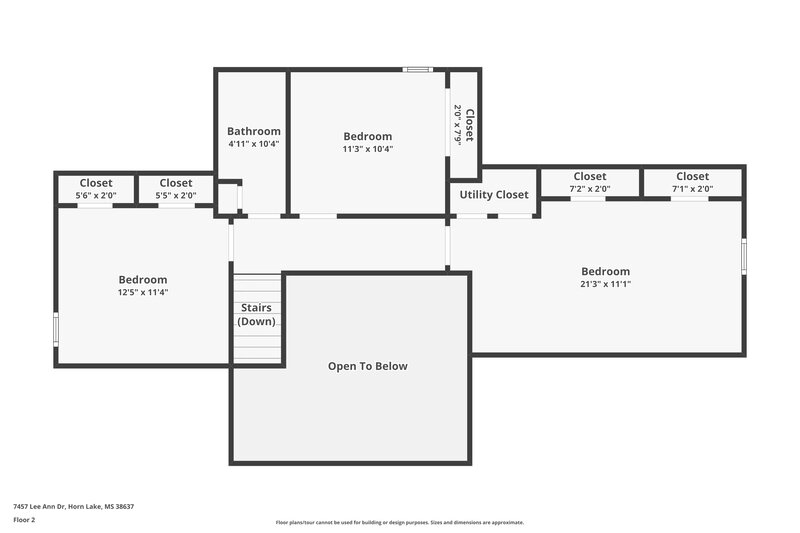 1,865/Mo, 7457 Lee Ann Dr Horn Lake, MS 38637 Floor Plan View 3