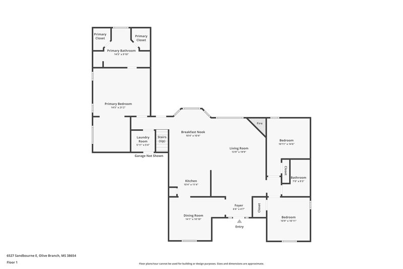 2,170/Mo, 6527 Sandbourne E Olive Branch, MS 38654 Floor Plan View