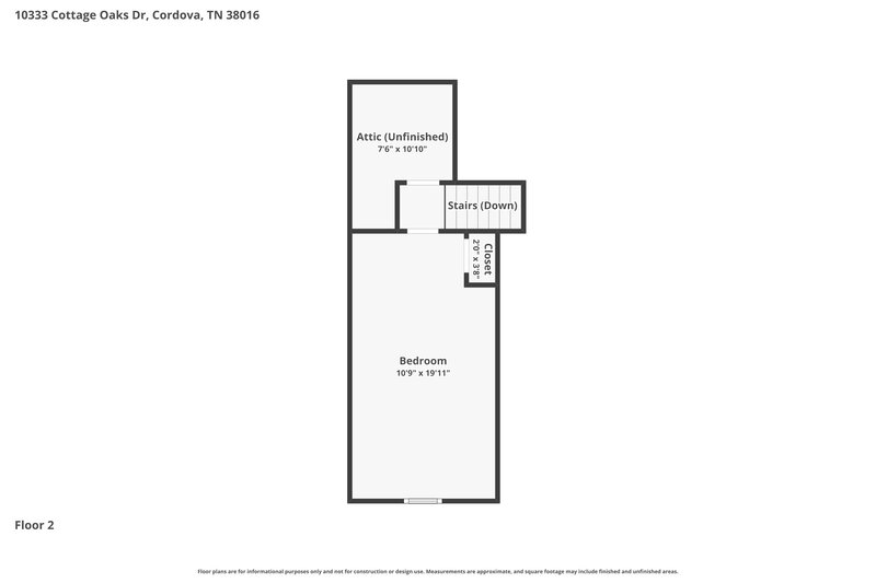1,845/Mo, 10333 Cottage Oaks Dr Cordova, TN 38016 Floor Plan View 2