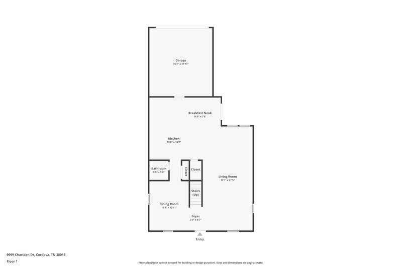 1,795/Mo, 9999 Chariden Drive Cordova, TN 38016 Floor Plan View