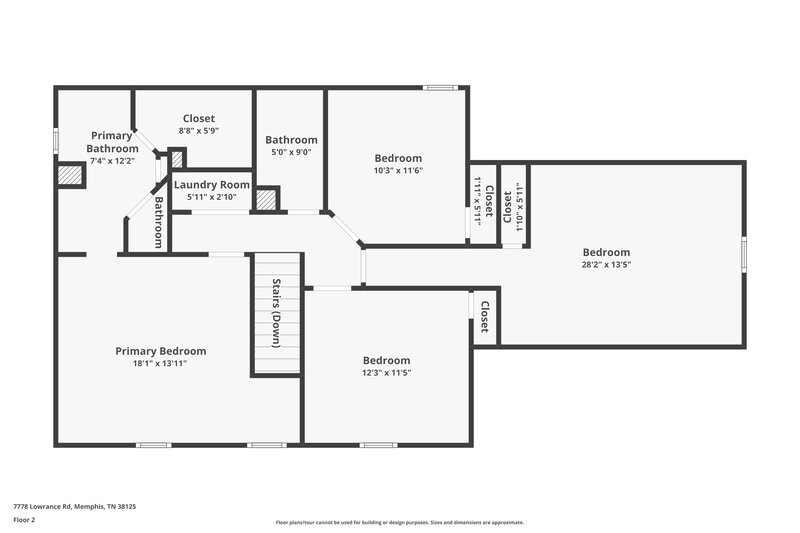 2,640/Mo, 7778 Lowrance Road Memphis, TN 38125 Floor Plan View