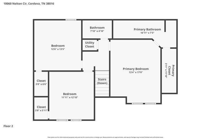 1,745/Mo, 10060 Nolton Cir Cordova, TN 38016 Floor Plan View