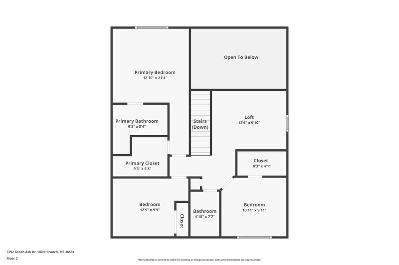 1,790/Mo, 7292 Green Ash Dr Olive Branch, MS 38654 Floor Plan View 2