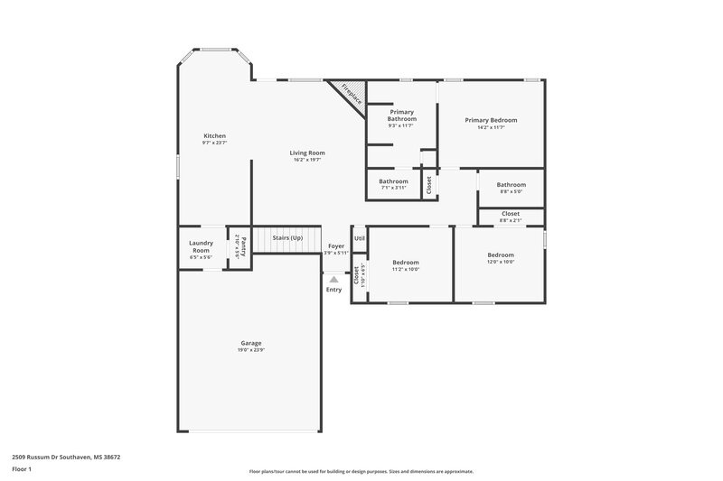 2,660/Mo, 2509 Russum Dr Southaven, MS 38672 Floor Plan View