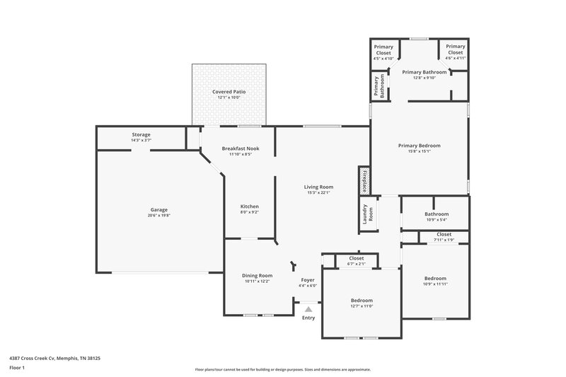 1,780/Mo, 4387 Cross Creek Cv Memphis, TN 38125 Floor Plan View