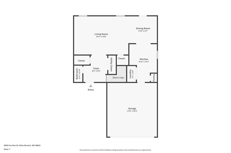 2,730/Mo, 9949 Fox Run Dr Olive Branch, MS 38654 Floor Plan View