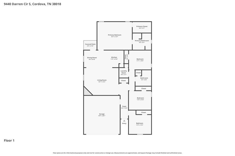 1,930/Mo, 9440 Darren Cir S Cordova, TN 38018 Front View
