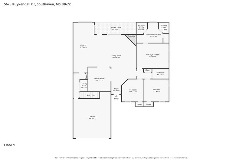 2,160/Mo, 5678 Kuykendall Dr Southaven, MS 38672 Floorplan View