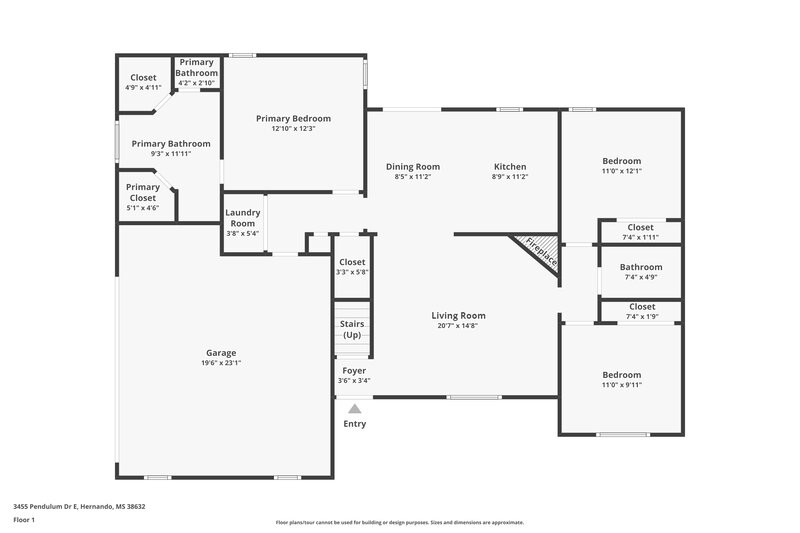 2,015/Mo, 3455 E Pendulum Drive Hernando, MS 38632 Floor Plan View