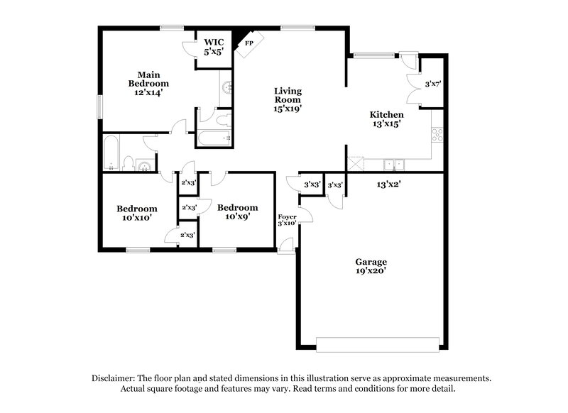 1,630/Mo, 6911 Magnolia Trl Olive Branch, MS 38654 Floor Plan View