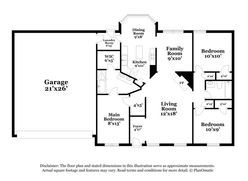 1,790/Mo, 3993 Powder Mill Rd Memphis, TN 38125 Floor Plan View