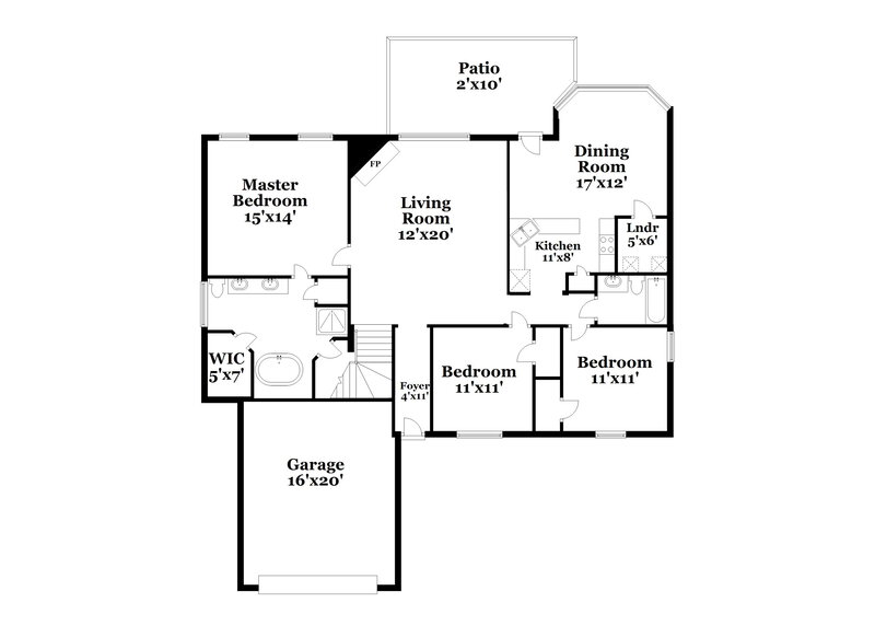 2,100/Mo, 6561 White Hawk Lane Olive Branch, MS 38654 Floorplan View