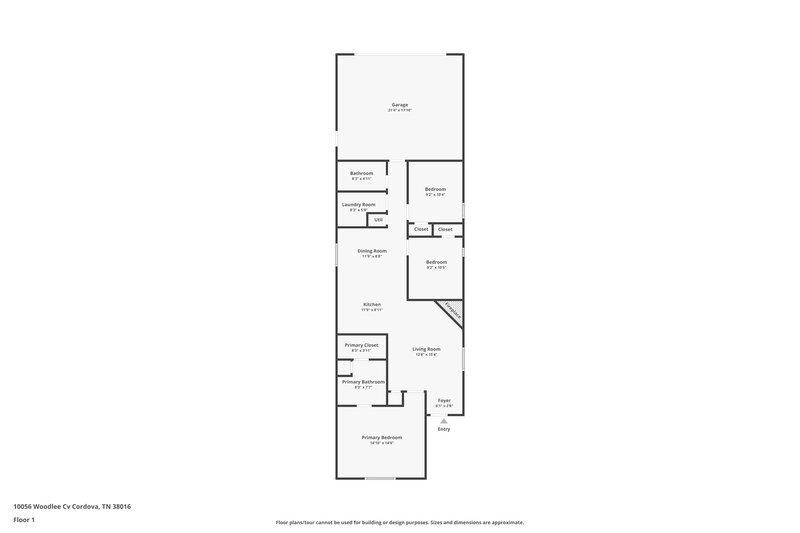 1,530/Mo, 10056 Woodlee Cv Cordova, TN 38016 Floorplan View