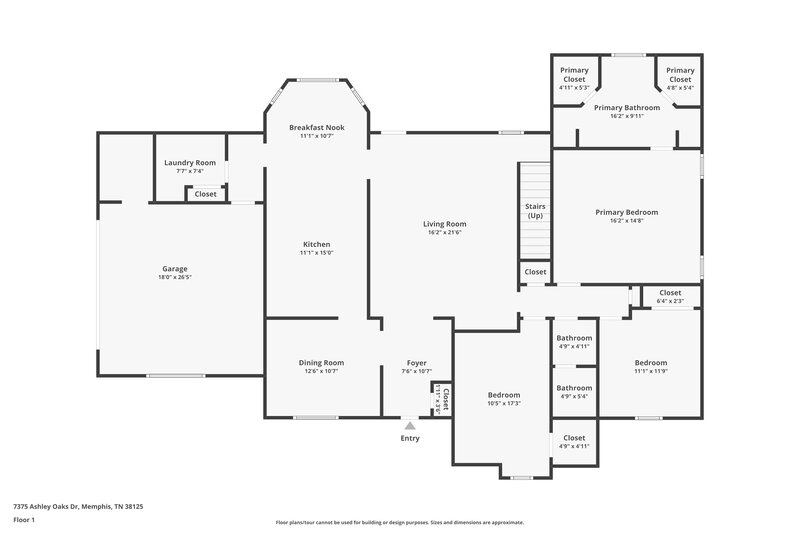 2,450/Mo, 7375 Ashley Oaks Dr Memphis, TN 38125 Floor Plan View
