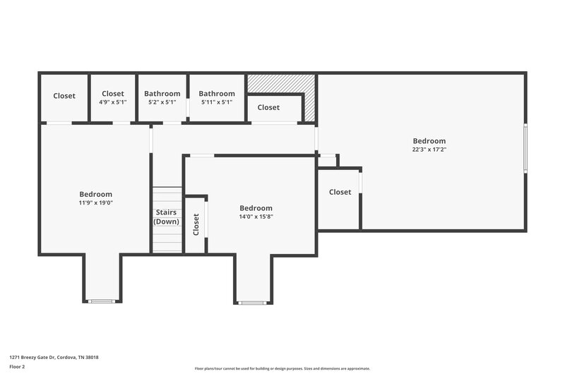2,460/Mo, 1271 Breezy Gate Dr Cordova, TN 38018 Floor Plan View