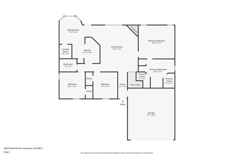 2,085/Mo, 2693 Rutherford Dr Southaven, MS 38672 Floor Plan View