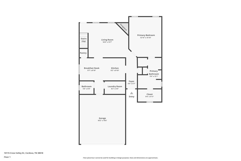 2,020/Mo, 10115 Cross Valley Dr Cordova, TN 38018 Floor Plan View