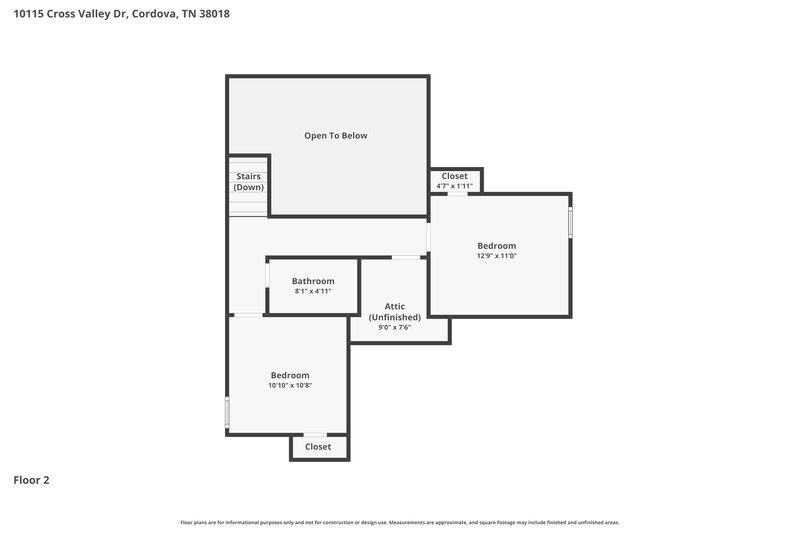 1,815/Mo, 10115 Cross Valley Dr Cordova, TN 38018 Floor Plan View