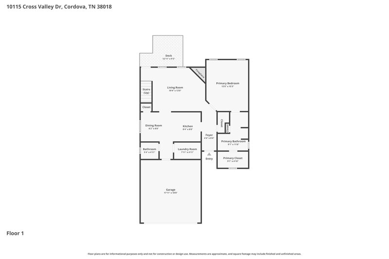 1,815/Mo, 10115 Cross Valley Dr Cordova, TN 38018 Floor Plan View 2