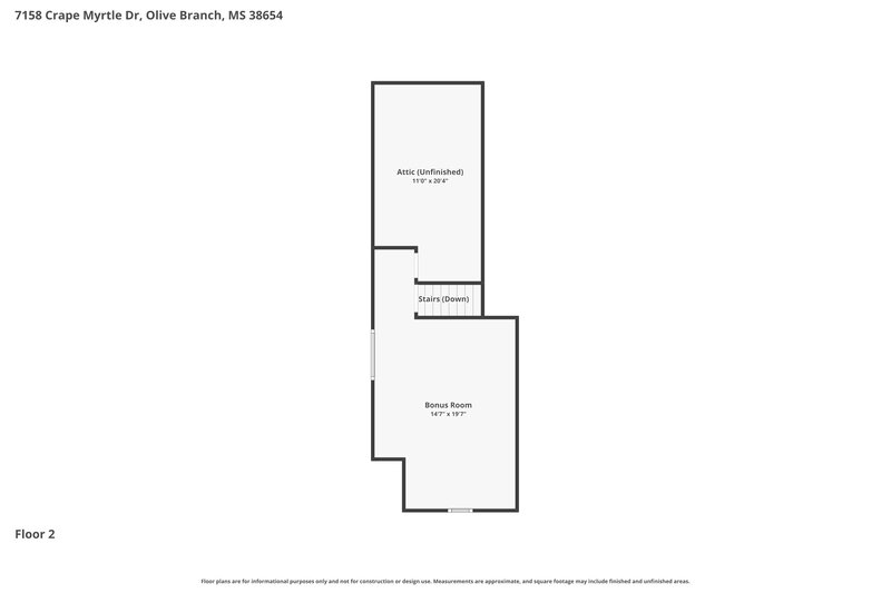 1,960/Mo, 7158 Crape Myrtle Dr Olive Branch, MS 38654 Floor Plan View 2