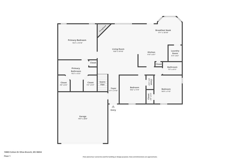 1,975/Mo, 10883 Colton Dr Olive Branch, MS 38654 Floor Plan View 2