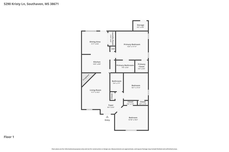 0/Mo, 5290 Kristy Ln Southaven, MS 38671 Floorplan View