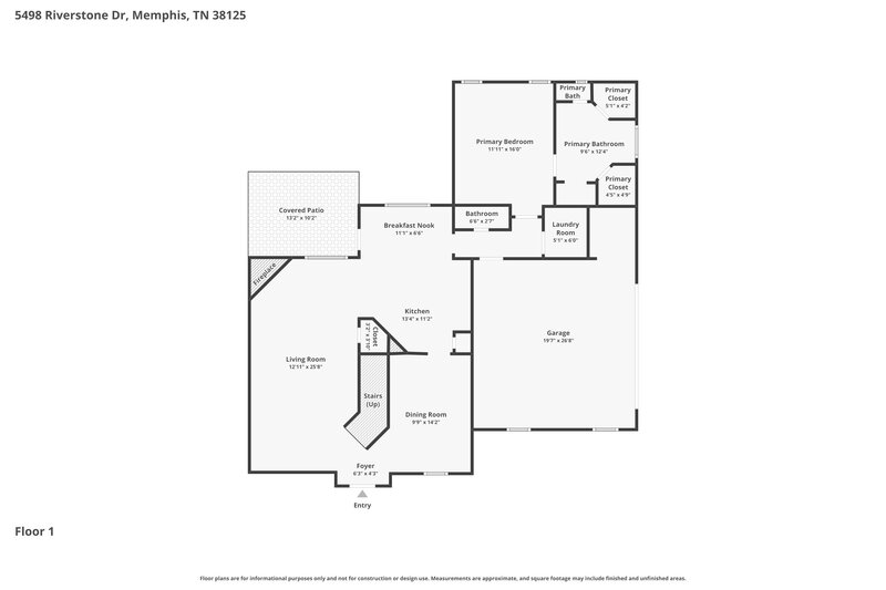 2,550/Mo, 5498 Riverstone Dr Memphis, TN 38125 Floor Plan View