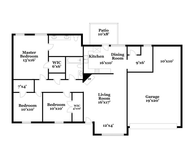 1,750/Mo, 7746 Annesdale Dr Southaven, MS 38671 Floorplan View