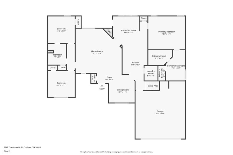 2,085/Mo, 8642 Tropicana Dr N Cordova, TN 38018 Floor Plan View