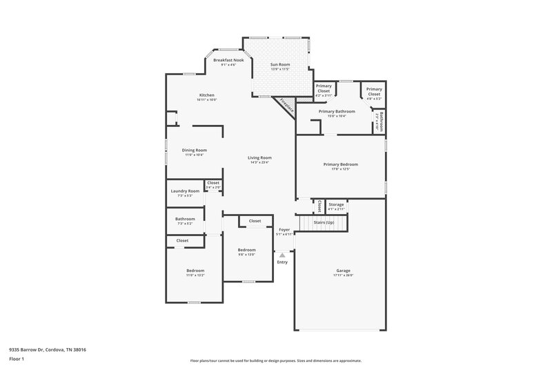 2,085/Mo, 9335 Barrow Dr Cordova, TN 38016 Floor Plan View