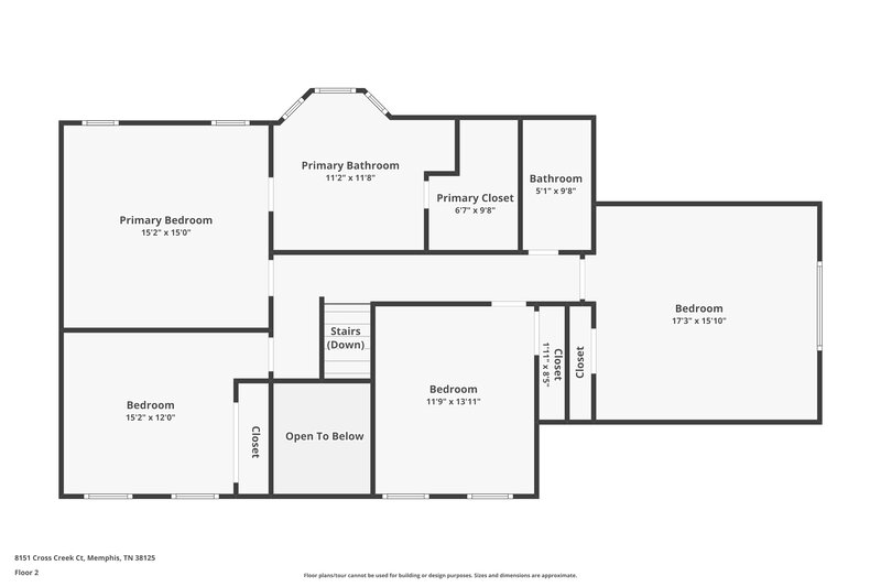 1,955/Mo, 8151 Cross Creek Ct Memphis, TN 38125 Floor Plan View 2