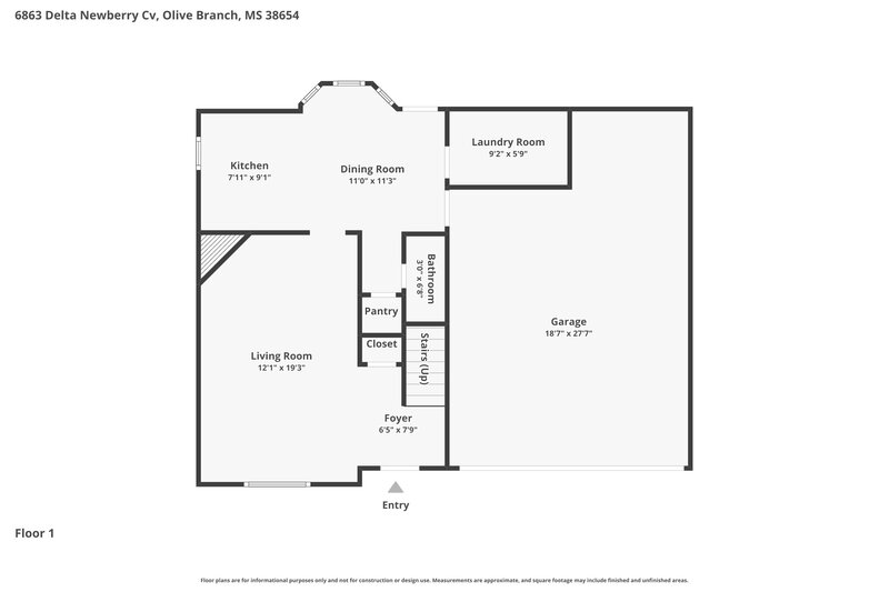 1,735/Mo, 6863 Delta Newberry Cv Olive Branch, MS 38654 Floor Plan View